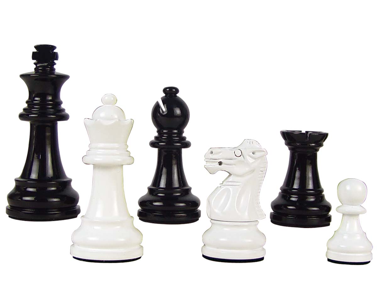 Wood Chess Set Pieces Empire Staunton King Size 3" Black/Ivory Color 