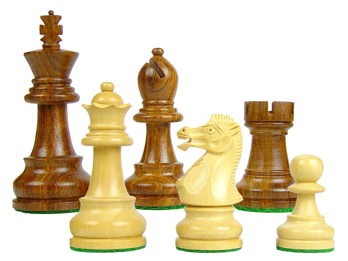 Chess Set Pieces Sovereign Staunton 3-1/4" Golden Rosewood/Boxwood