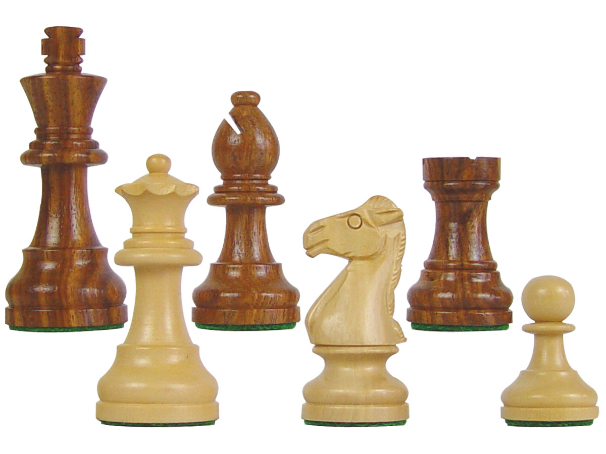 Famous Staunton Wood Chess Pieces King Size 3" Golden Rosewood/Boxwood
