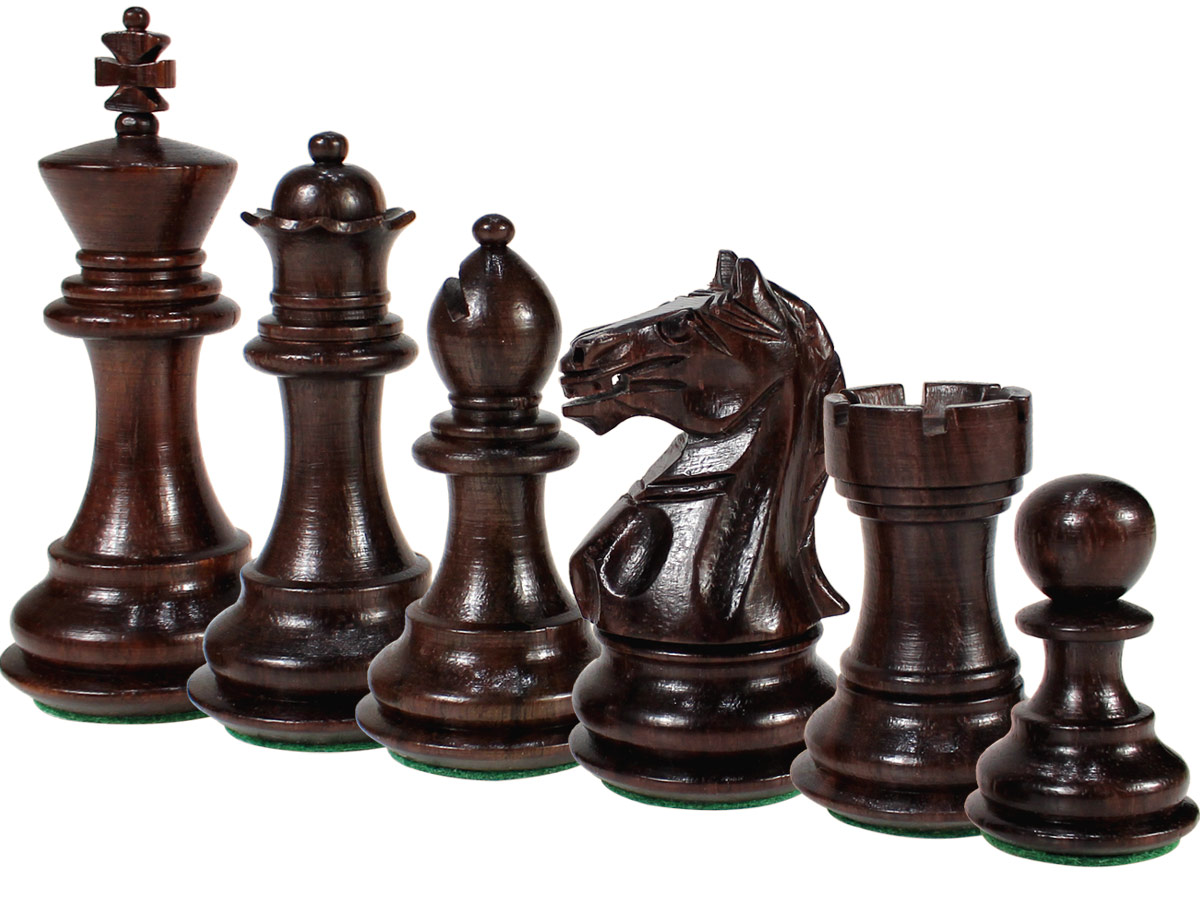 Fierce Knight Staunton Rosewood Chess Pieces