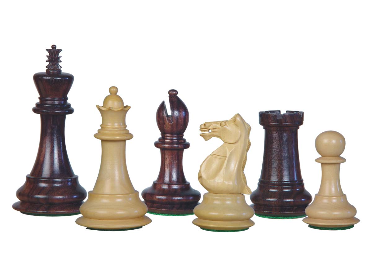 Wood Chess Set Pieces Majestic Staunton Rosewood/Boxwood 4"