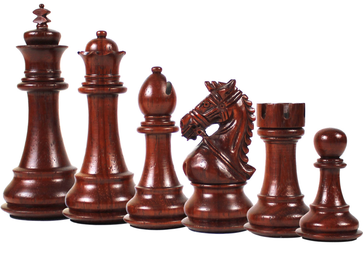 Royal Knight Staunton Blood Rosewood Chess Pieces