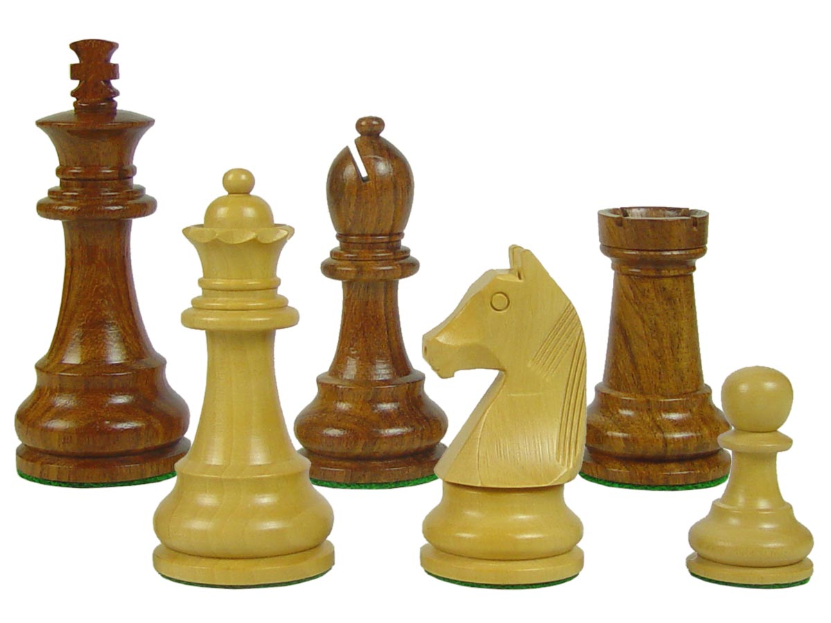 Tournament Wood Chess Set Pieces Standard Staunton 3-3/4" Golden Rosewood/Boxwood