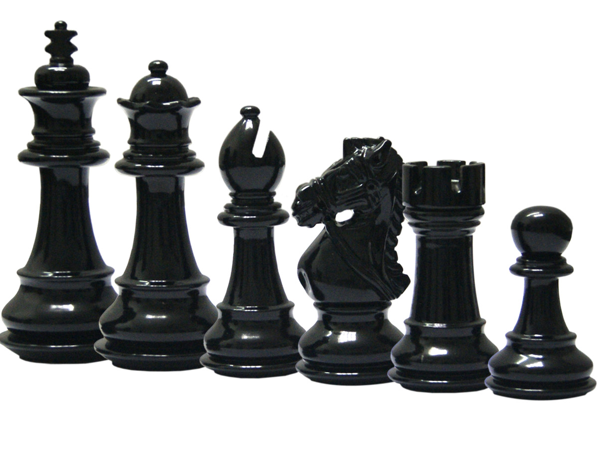 Royal Knight Staunton Ebonized Chess Pieces