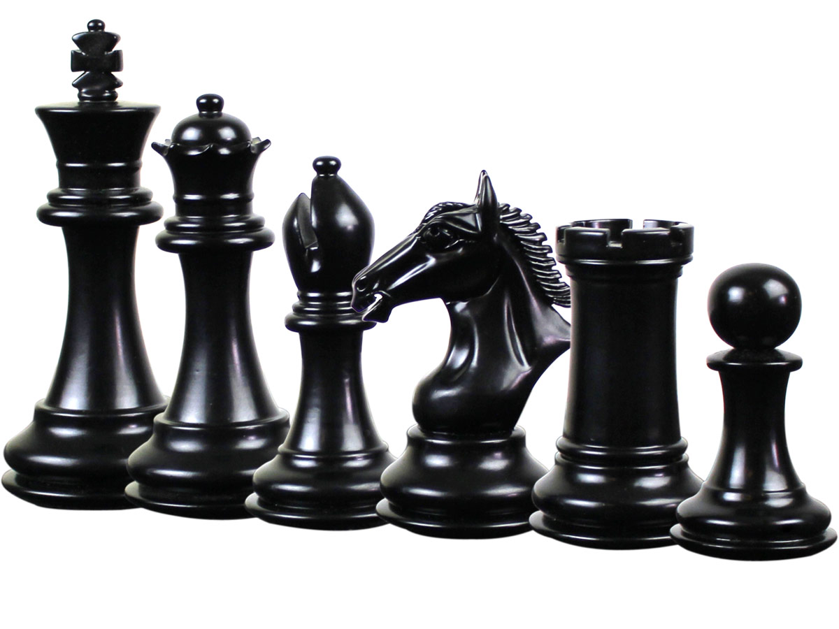 Derby Knight Staunton Ebonized Chess Pieces