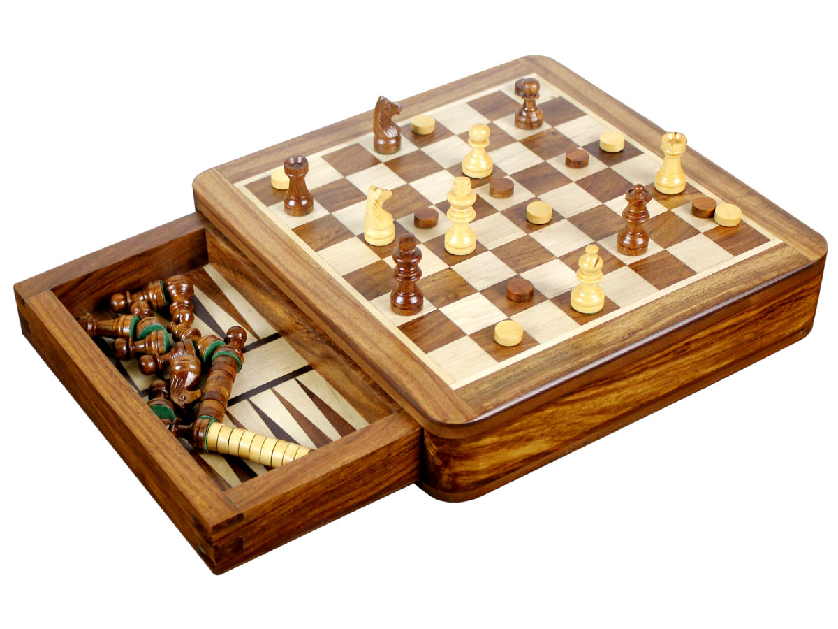 Magnetic Chess Backgammon Combo Drawer