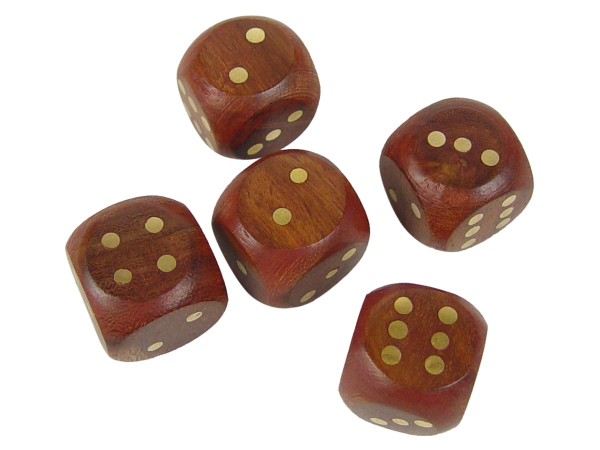 Wooden Brass Inlaid Dice