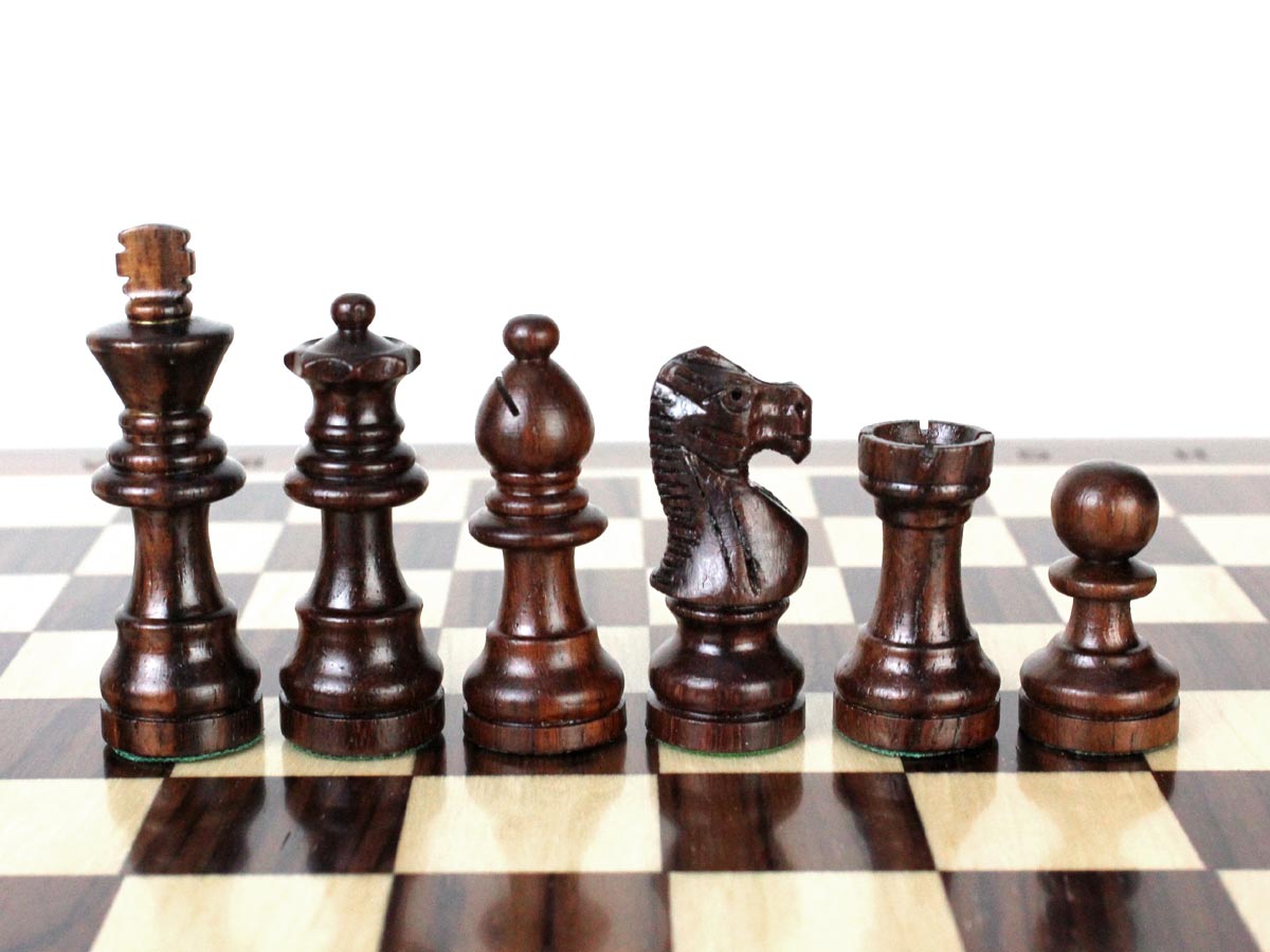 Rosewood Chess Pieces in French Staunton Design