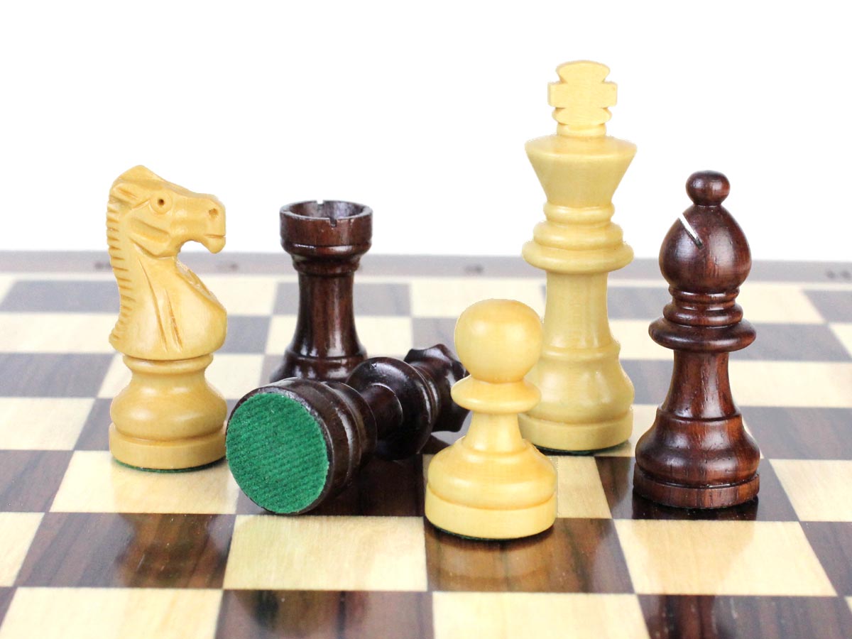 All chess pieces have felted bottom