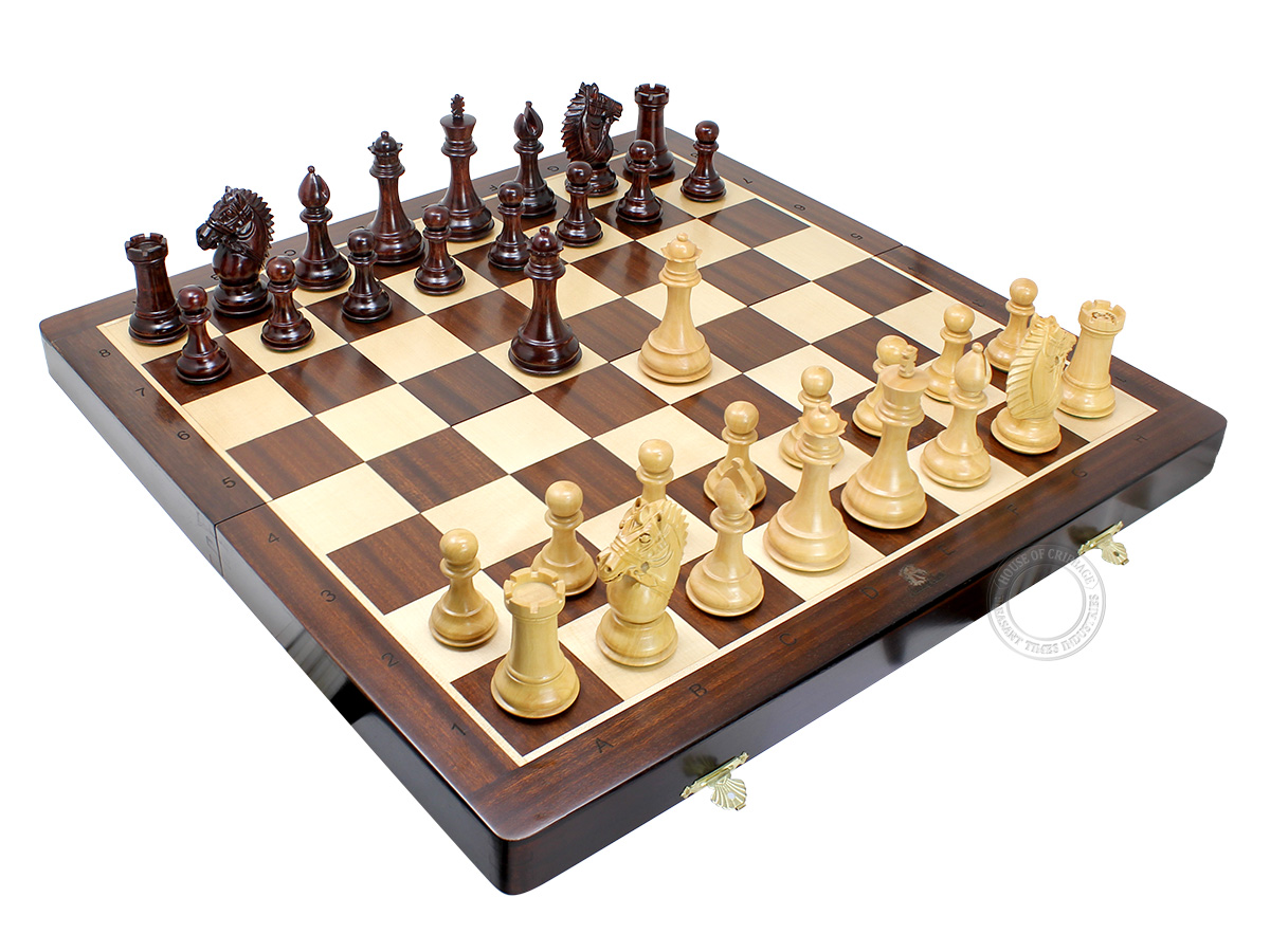 Flat layout of chess board with Rio pieces on top