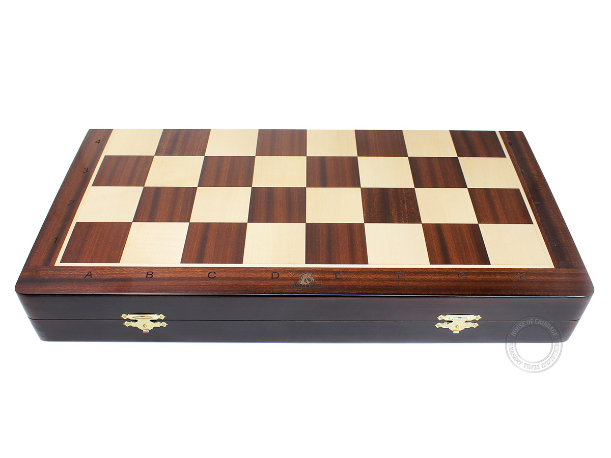 All chess pieces have felted bottom with house of chess logo engraved on rook