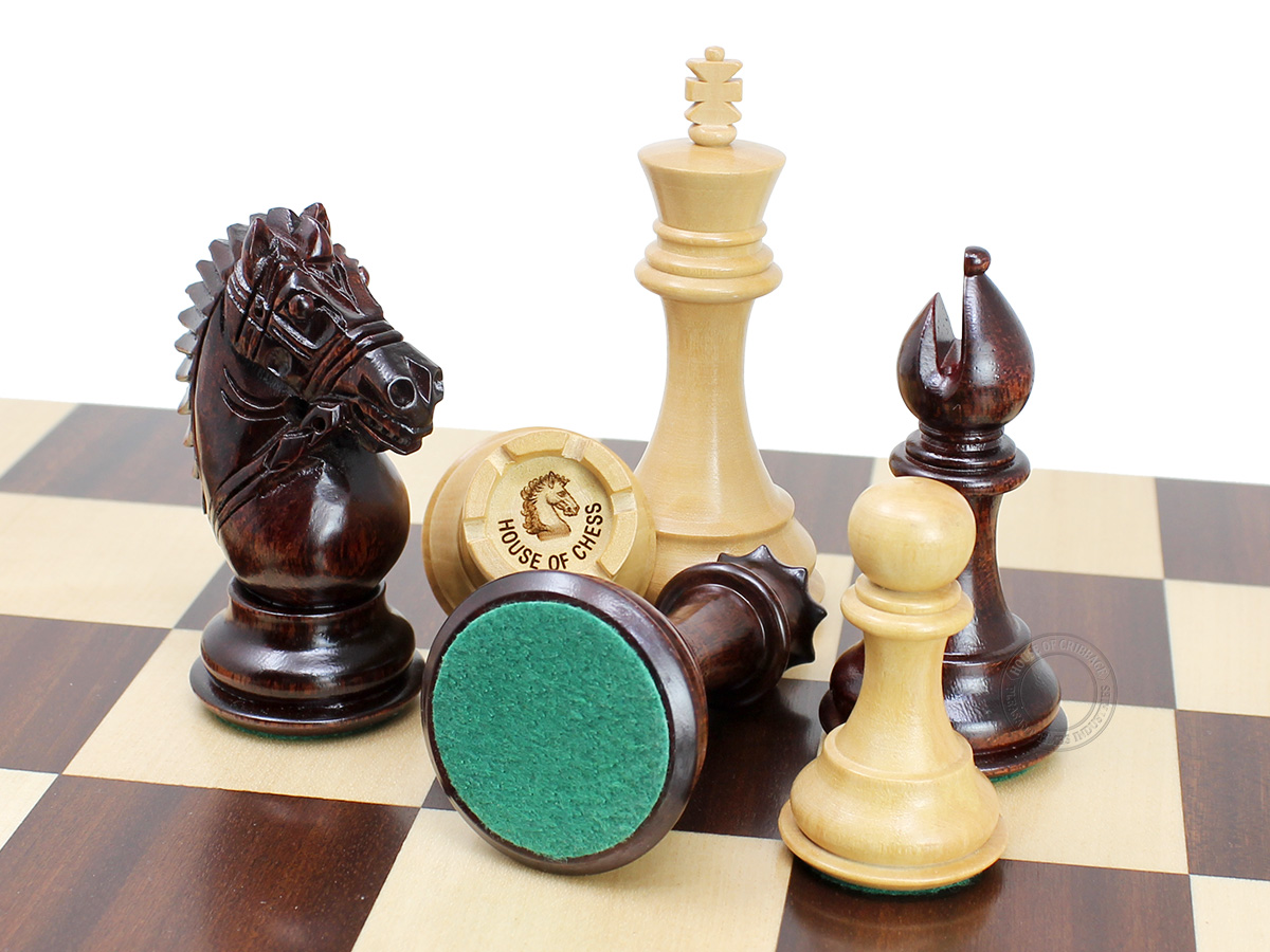 Close up view of chessmen inserts