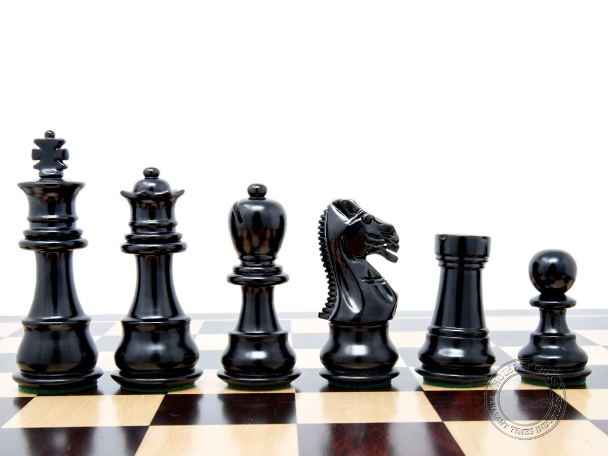 Ebonized / Boxwood Galaxy Staunton Wooden Chess Set Pieces King Height 3" - Triple Weighted