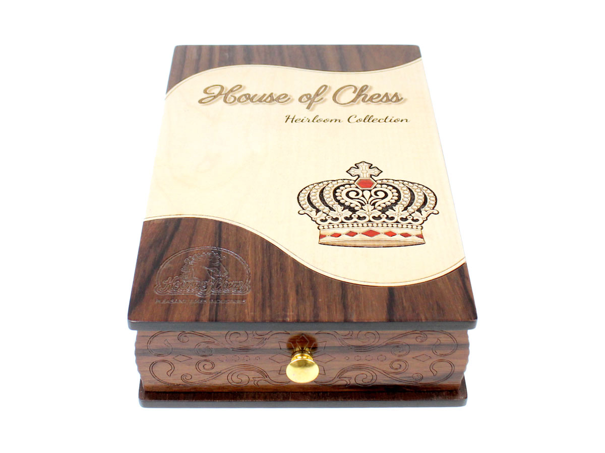 House of Chess Heirloom Collection Chess Storage Box in Rosewood & Maple
