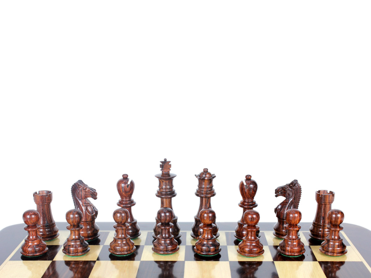 Galaxy Staunton Rosewood Triple Weighted Chess Pieces King Height 3" (76 mm)