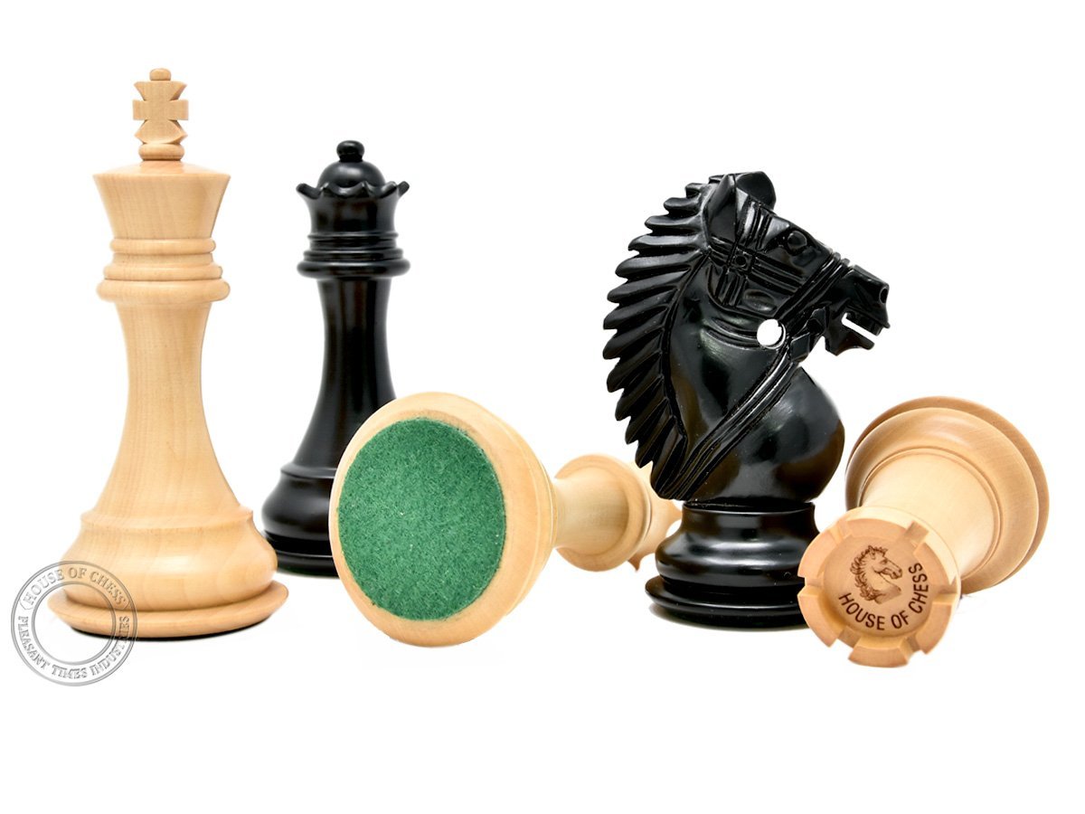 Felted Bottom of Chess Pieces and Engraved Logo on Rook