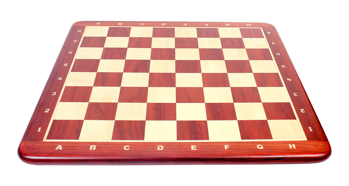 Wooden Chess Board Bud Rosewood 24" - Square Size - 2.50" (63.5 mm) -  Inlaid Algebraic Notation