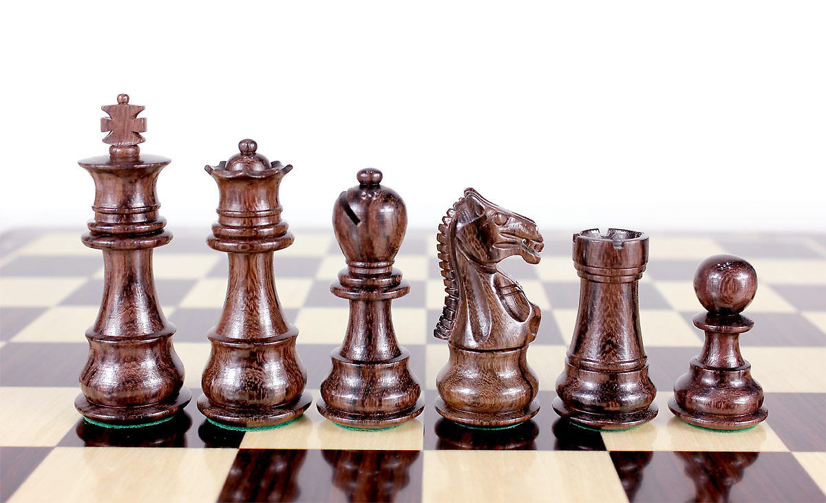 Rosewood Chess pieces Galaxy Staunton 3" + 2 Extra Queens - Triple Weighted