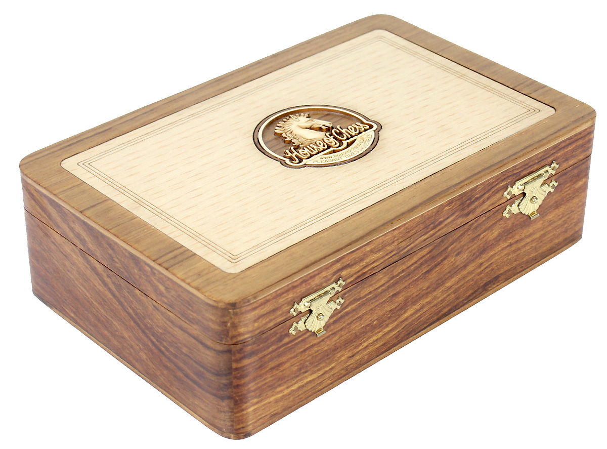 Free wooden storage box with these chess pieces.