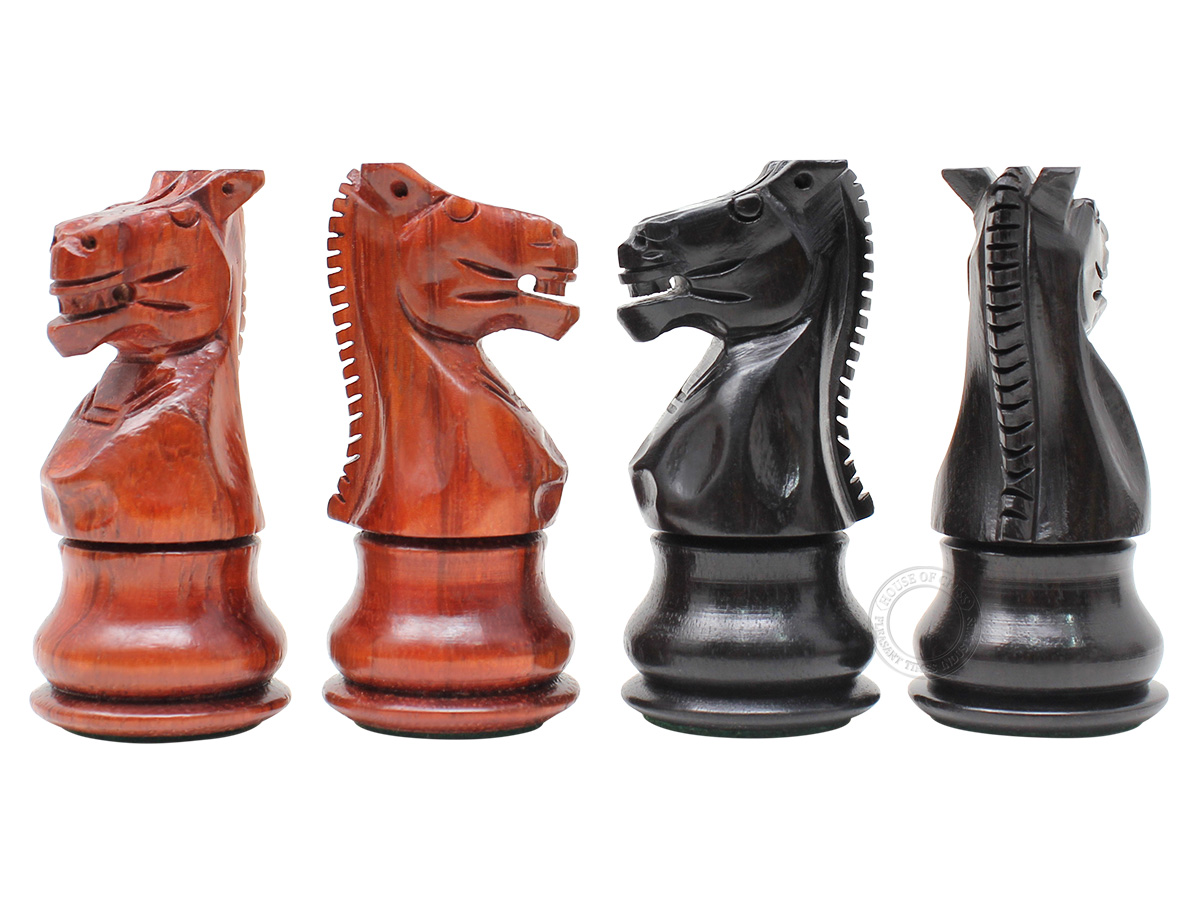 Galaxy Staunton Ebony Wood and Blood Wood Knights