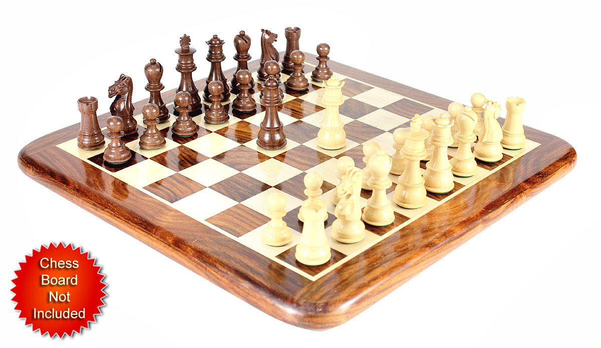 Walnut/Boxwood Chess Set Pieces Galaxy Staunton 3" (76 mm) + 2 Extra Queens - Triple Weighted
