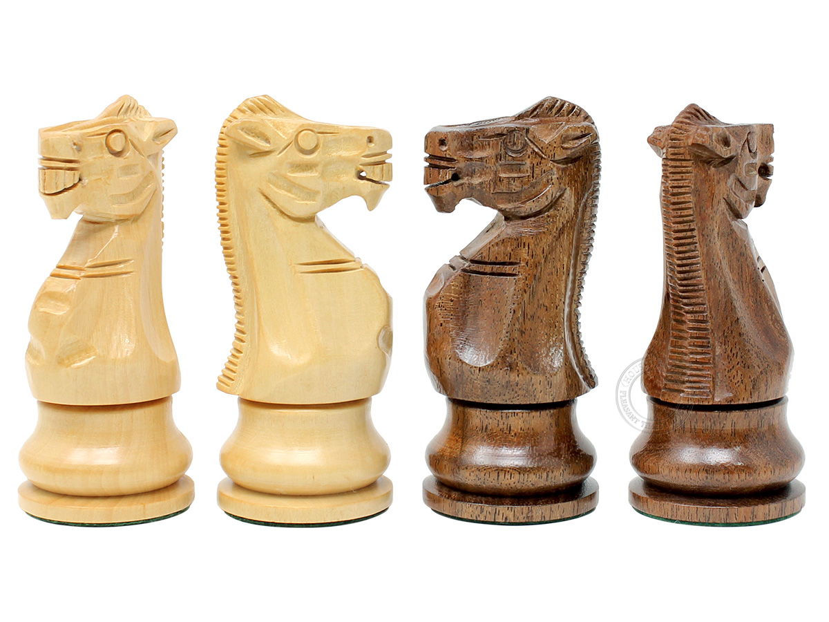 Acacia Wood and Boxwood Unique Staunton Knights