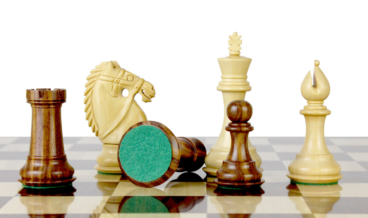 All chess pieces have felted bottom