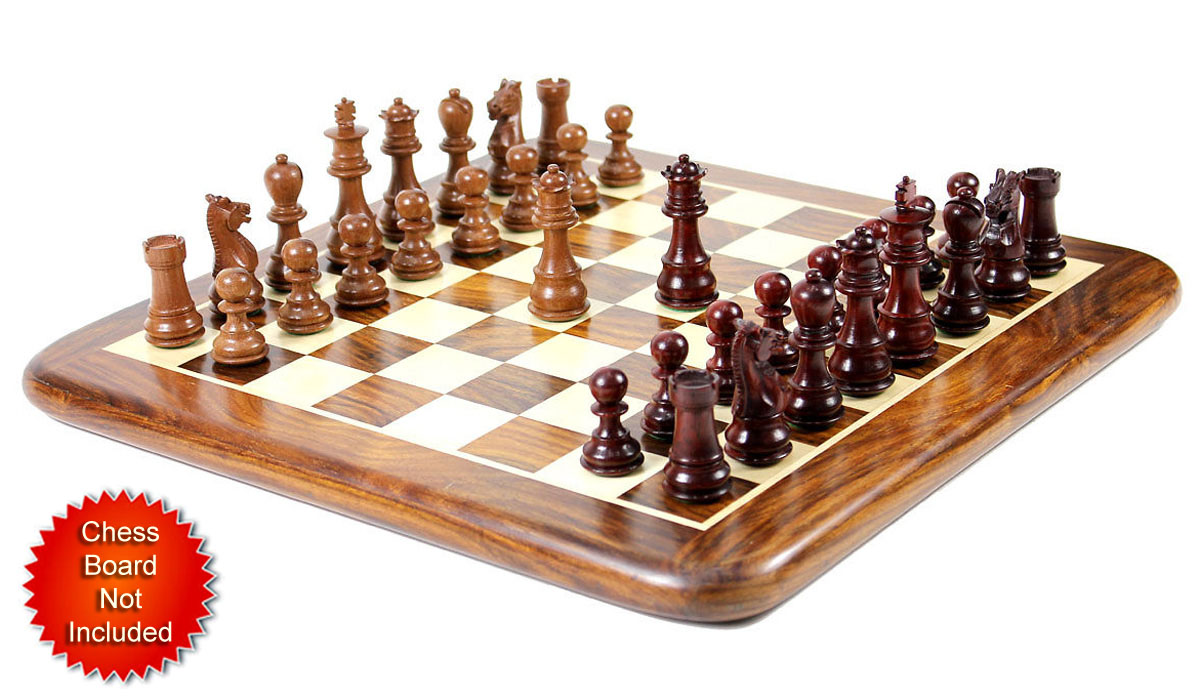 Bud Rosewood/Mahogany Wood Chess Set Pieces Galaxy Staunton 3" + 2 Extra Queens
