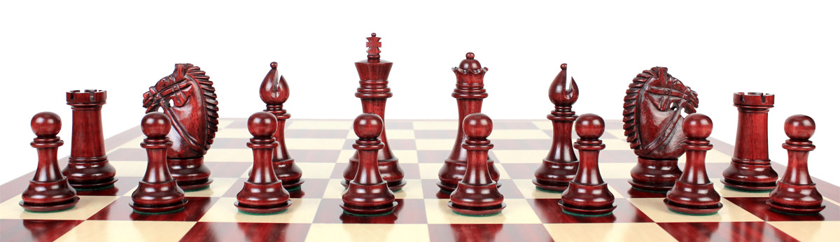 All chess pieces are triple weighted. Total weight of the chess pieces is 3.461 lbs (1570 grams)
