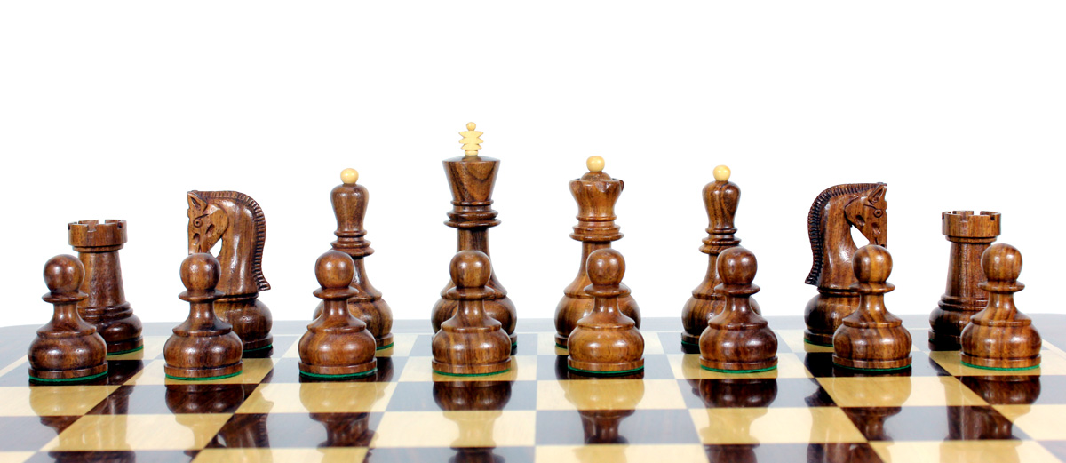 All chess pieces are Triple weighted. Total weight of the chess set is 4.629 lbs (2100 grams).