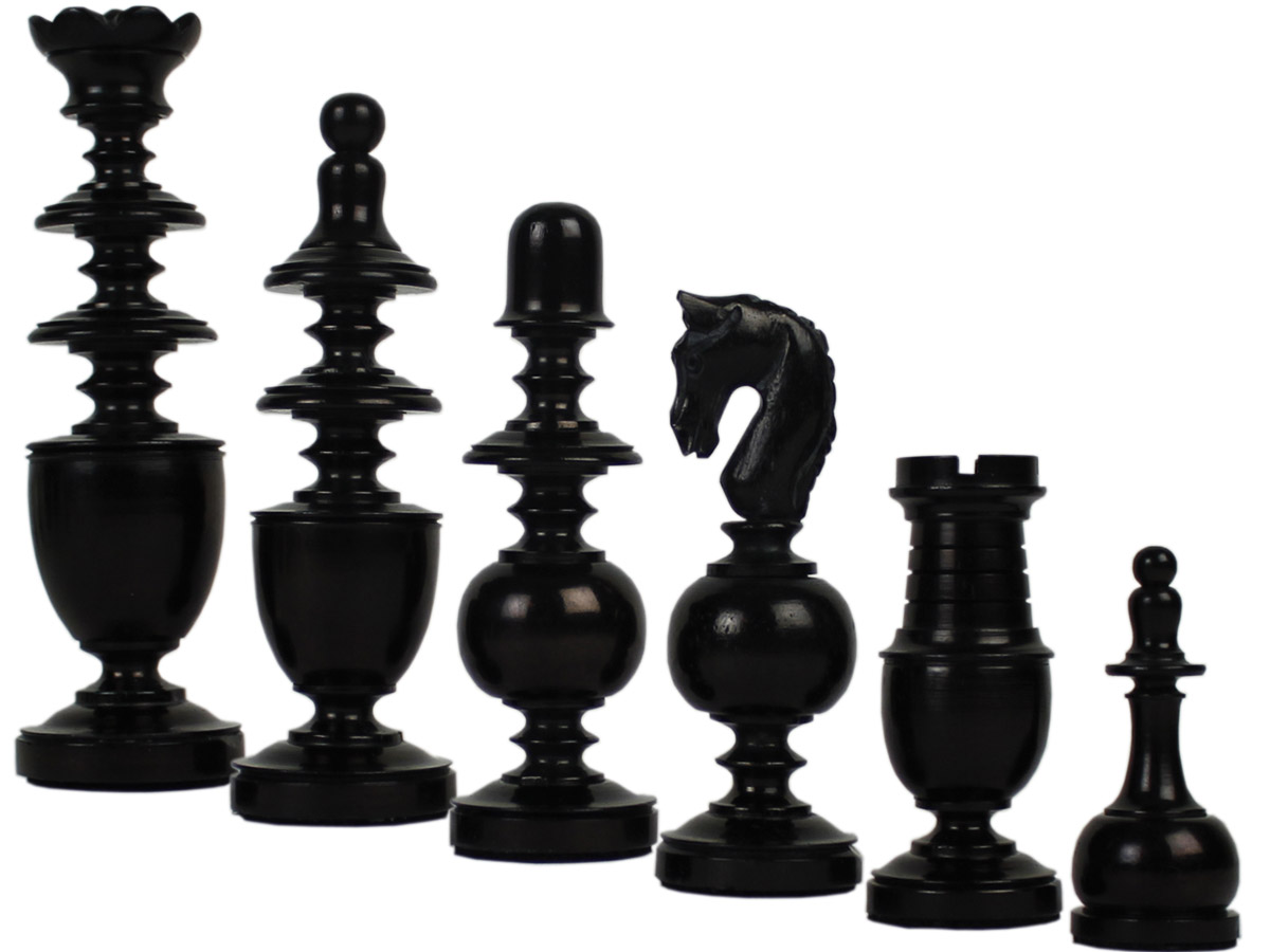 Camel Bone Hand Carved French Regence White Chess Pieces