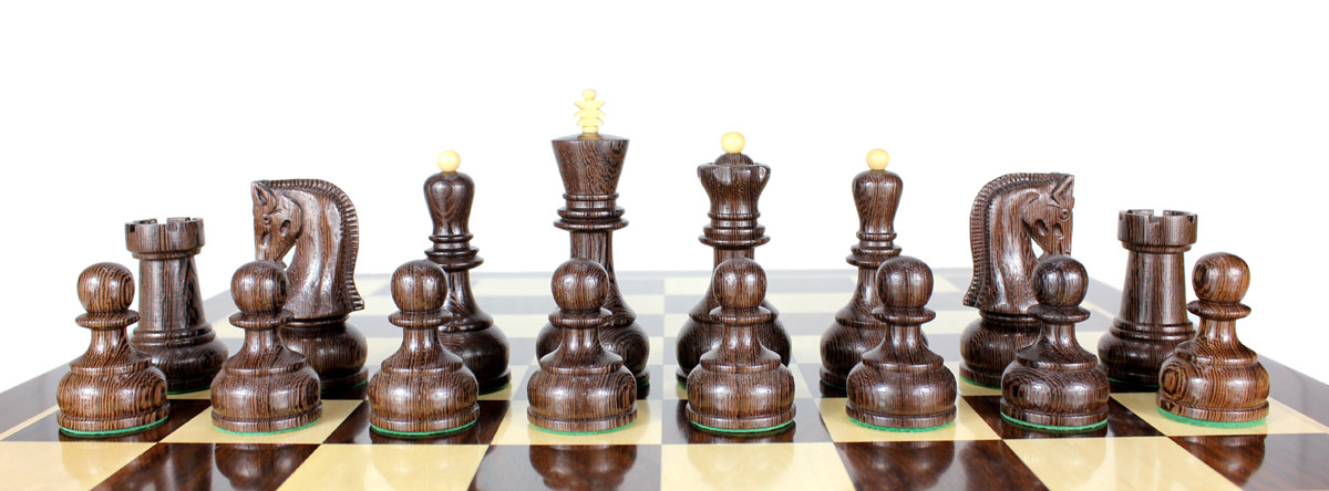 All chess pieces are Triple weighted. Total weight of the chess set is 4.629 lbs (2100 grams).