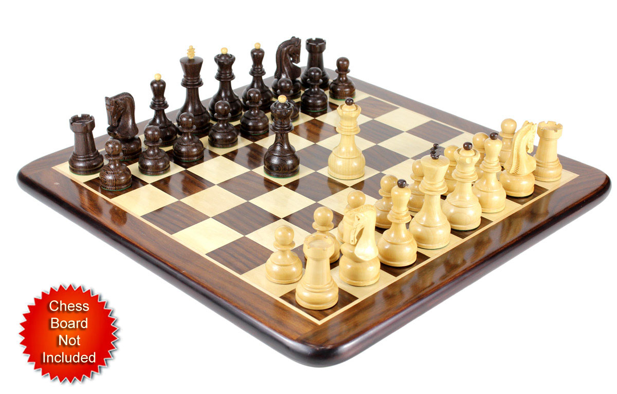 Chess Pieces placed on flat Chess board.