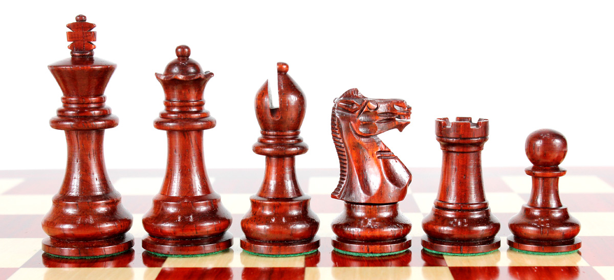 Monarch Staunton Bud Rosewood Chess Pieces