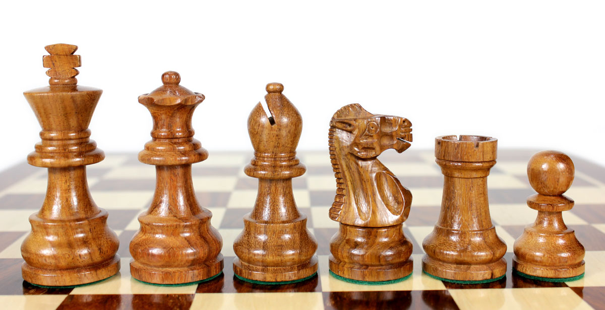 Beautiful Unique Golden Rosewood chess pieces.