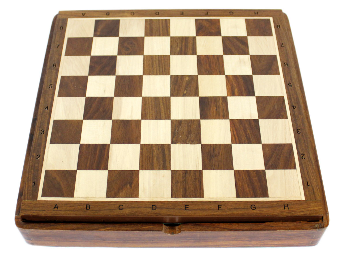 Closed view of empty flip up board/box