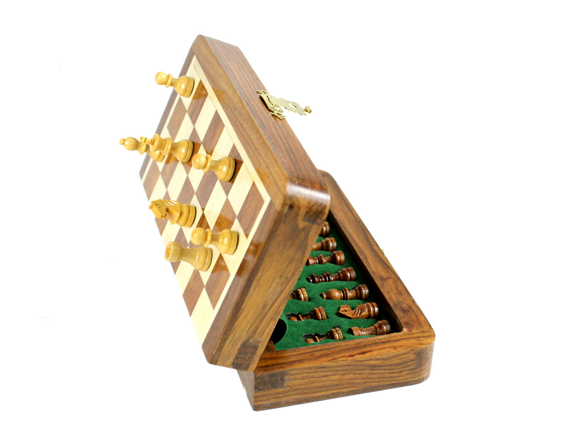 Each Chess piece is fitted with a powerful magnet at the bottom.
