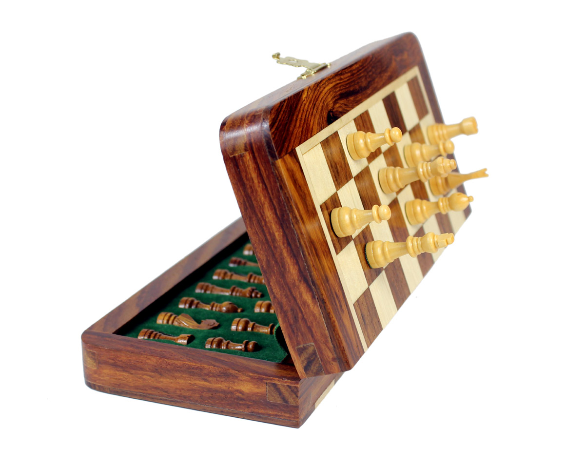 Each Chess piece is fitted with a powerful magnet at the bottom.