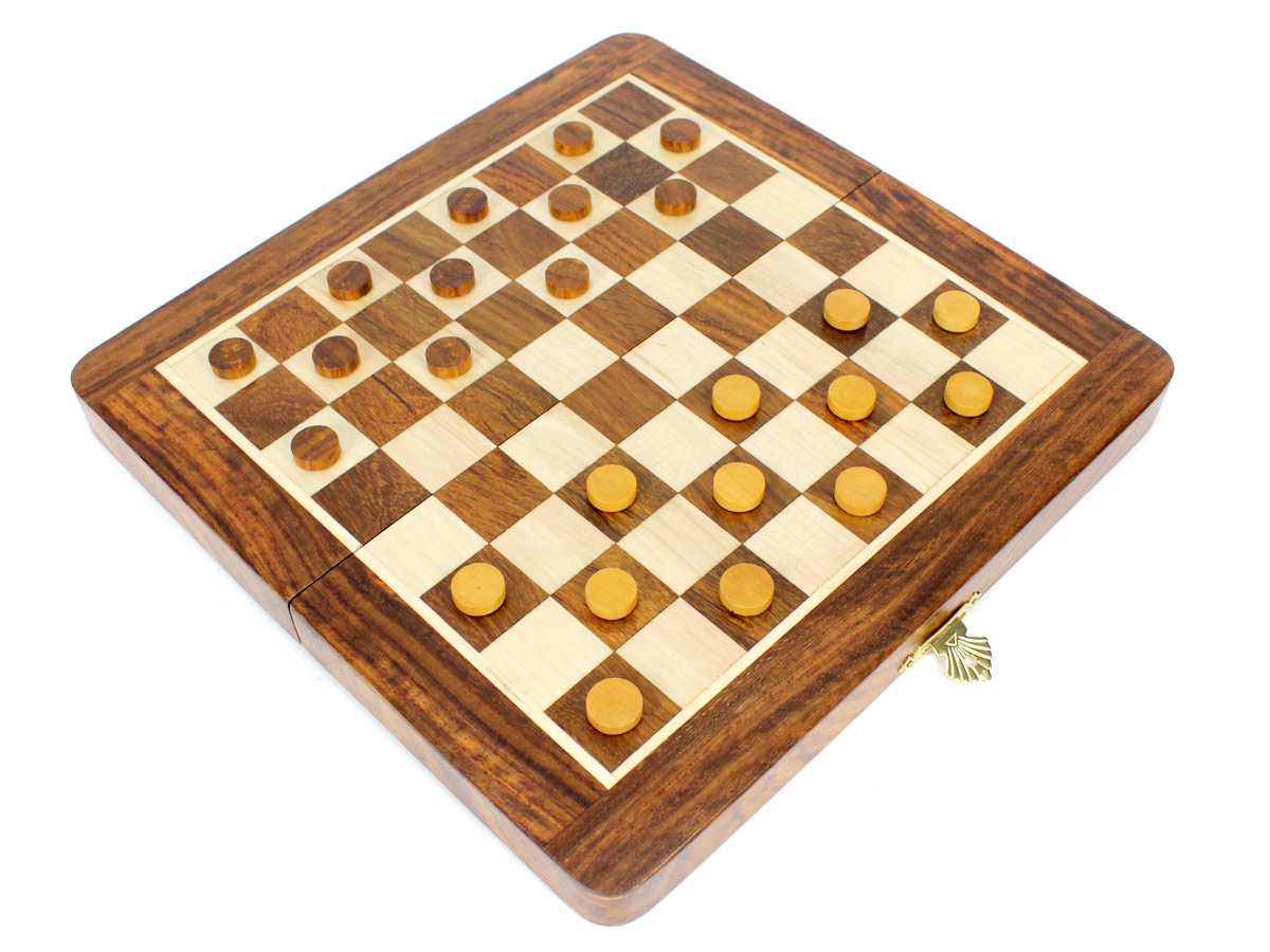 24 Checkers placed on top of board