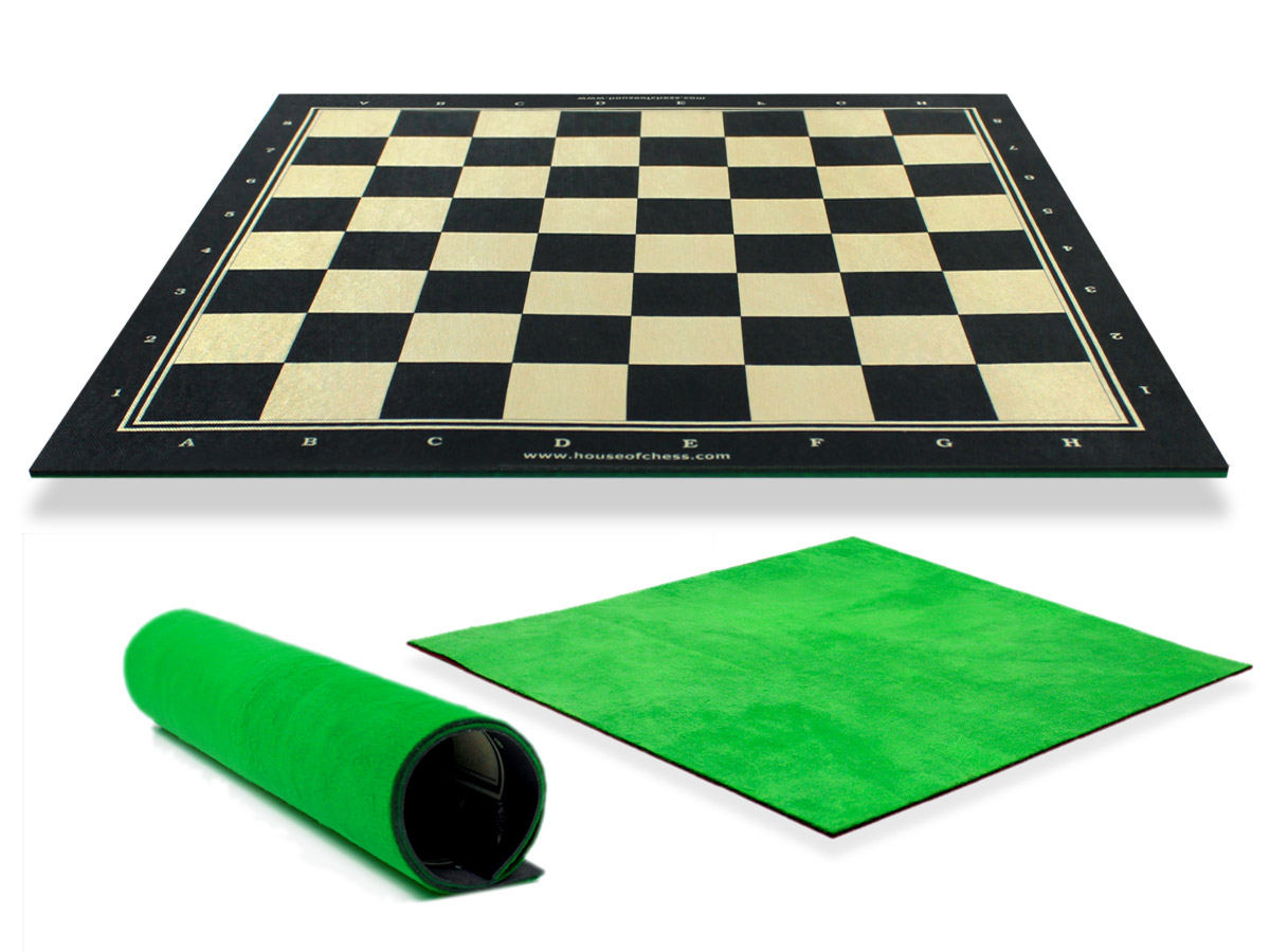 Woodtex Silk/Rayon Ebonywood Textured Roll Up Chess Board with super soft plush fleece back