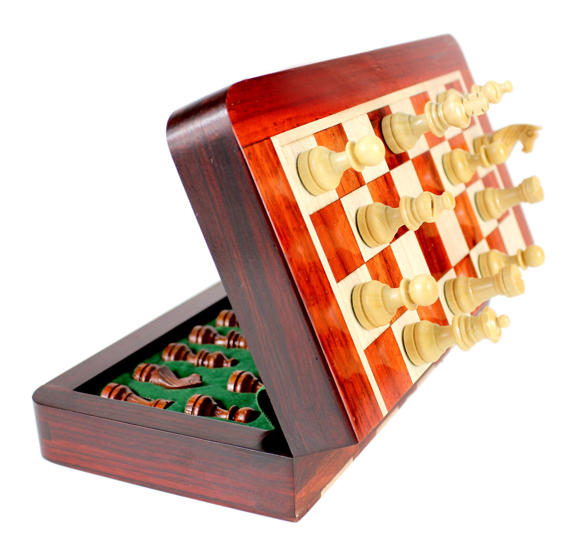 Each Chess piece is fitted with a powerful magnet at the bottom.