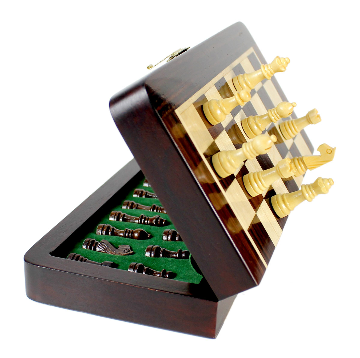 Each Chess piece is fitted with a powerful magnet at the bottom.