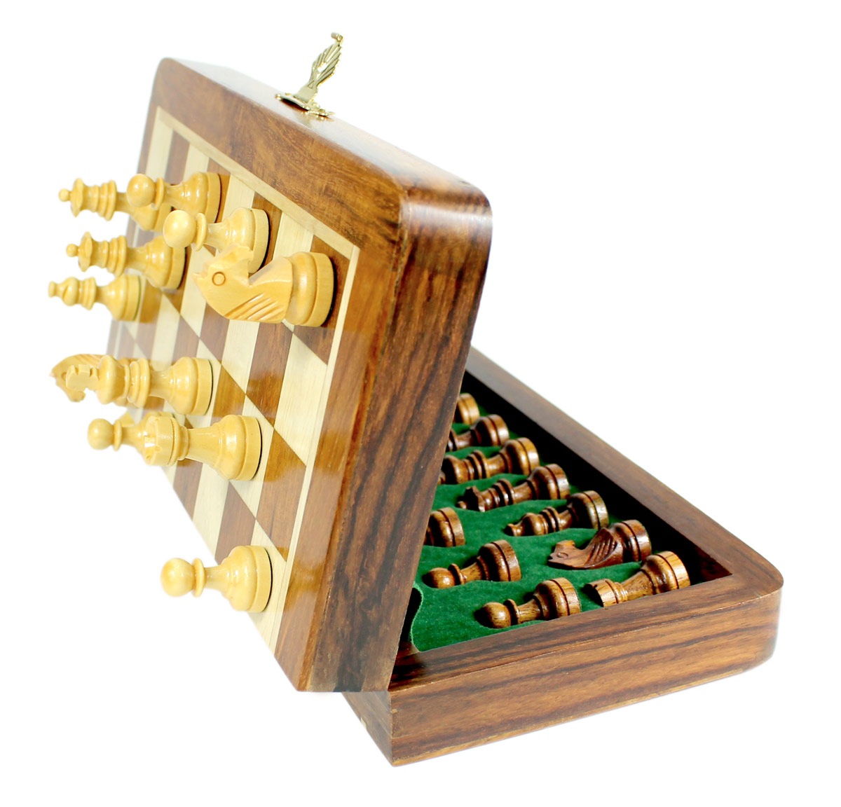 Each Chess piece is fitted with a powerful magnet at the bottom.