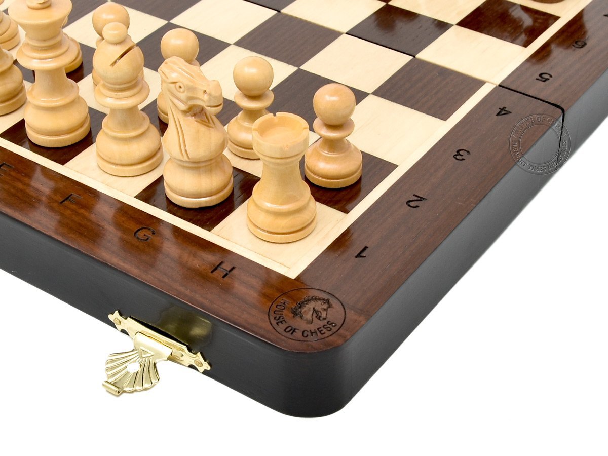 Close up view of chess board with engraved notations