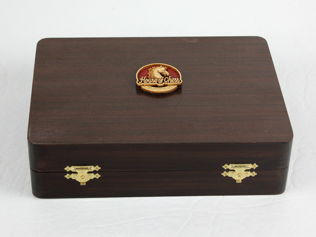 Wenge Colored Wooden Presentation Chess Box with Logo