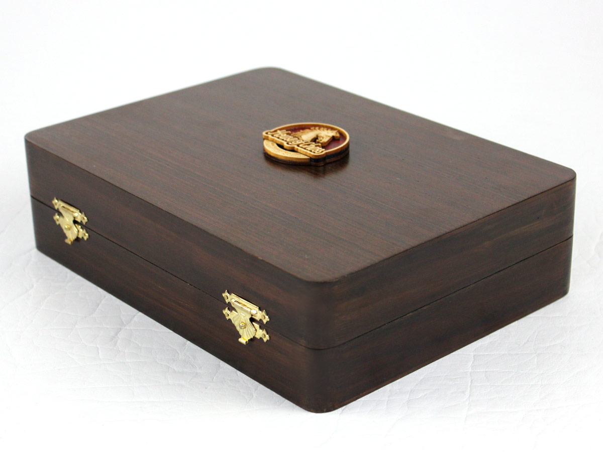 Wenge Colored Chess Box Closed Side View