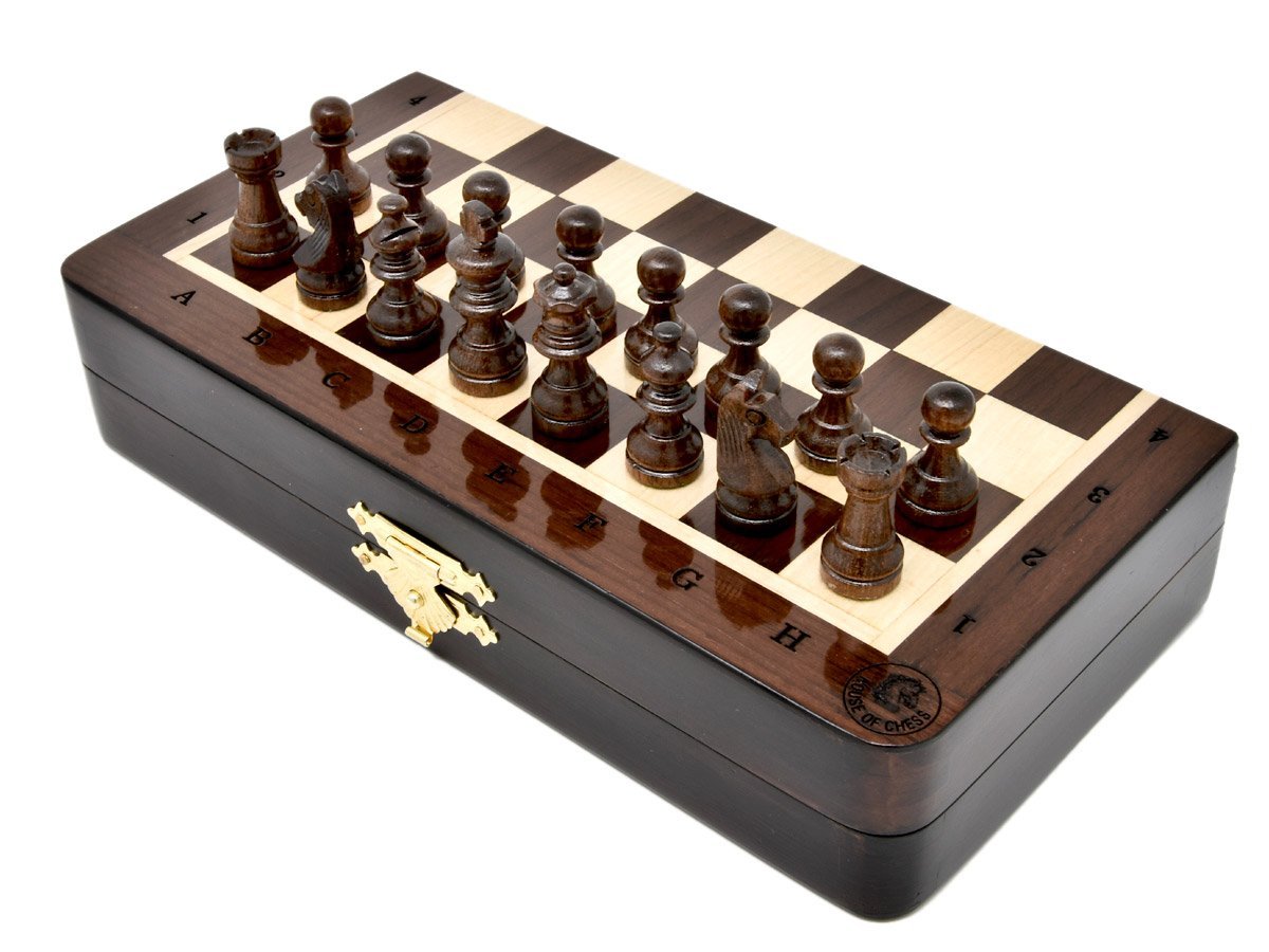 Folded Chess Board/Box with magnetic pieces