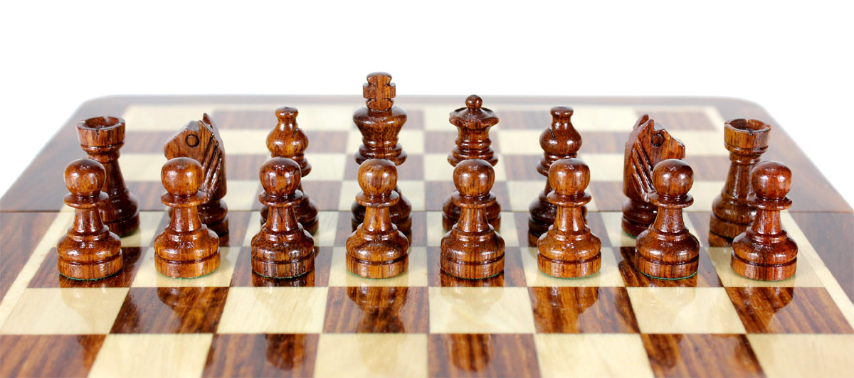 Golden Rosewood Chess Pieces