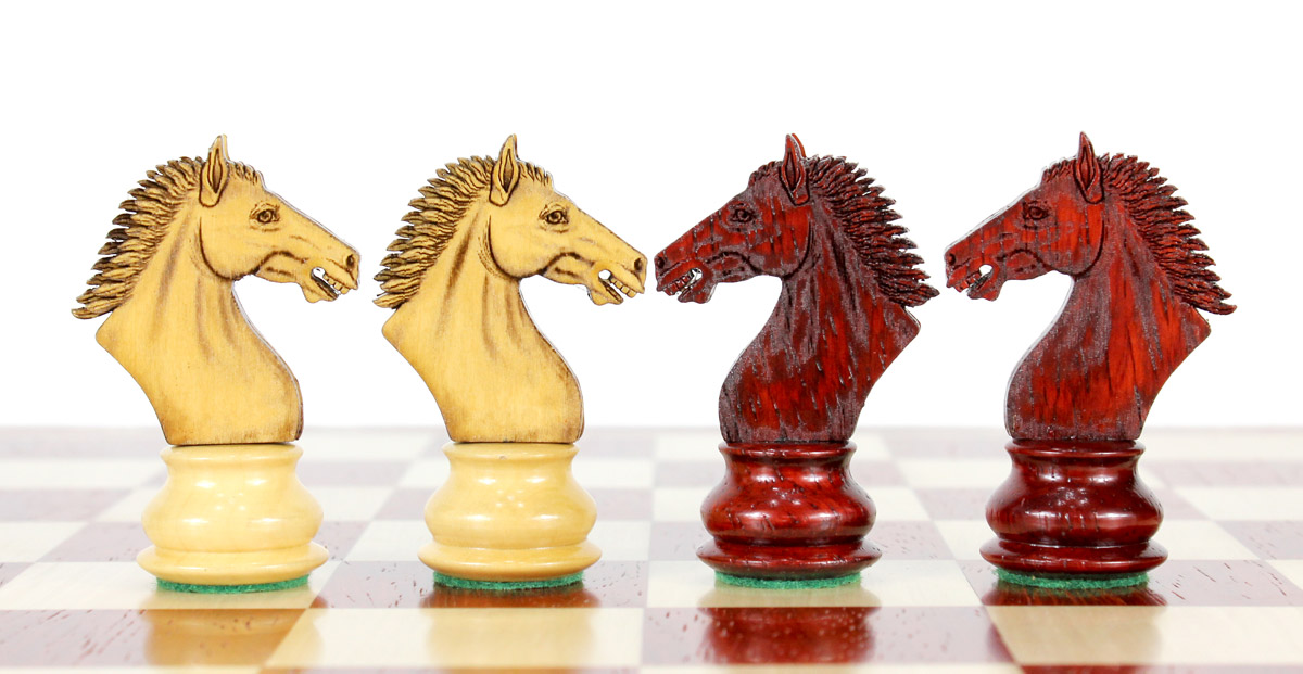 Free extra set of 4 Derby Knights with the purchase of this chess set