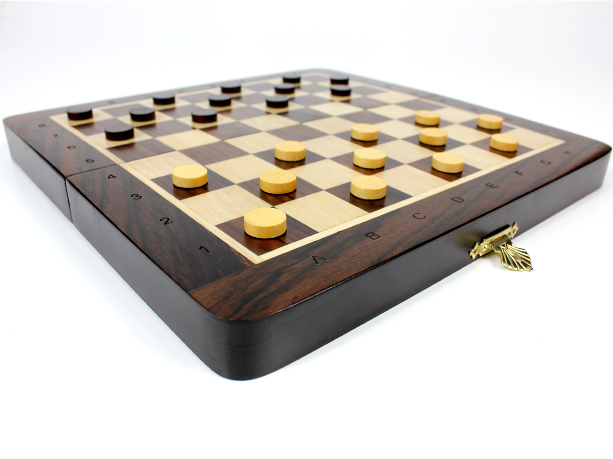 24 Checkers placed on top of board